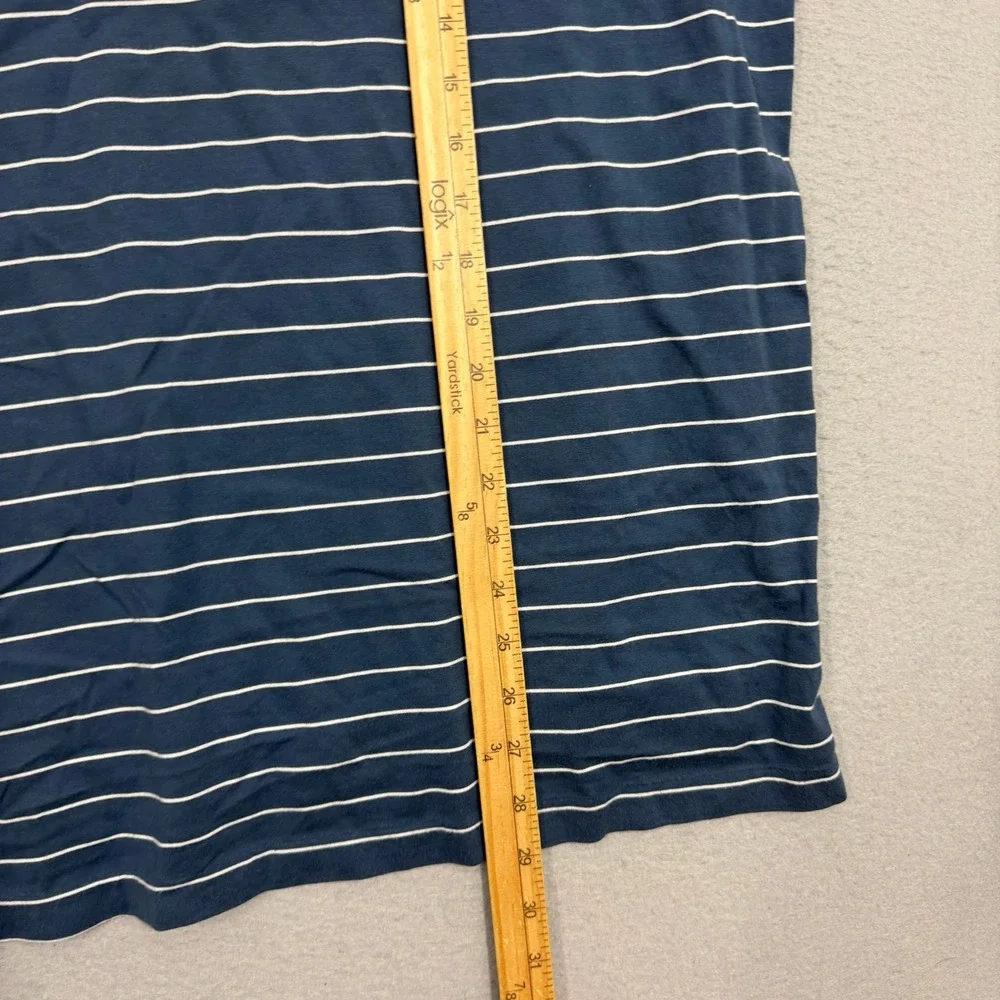 Vintage Polo Ralph Lauren Polo XL Blue Striped Short Sleeve Cotton Preppy 90s